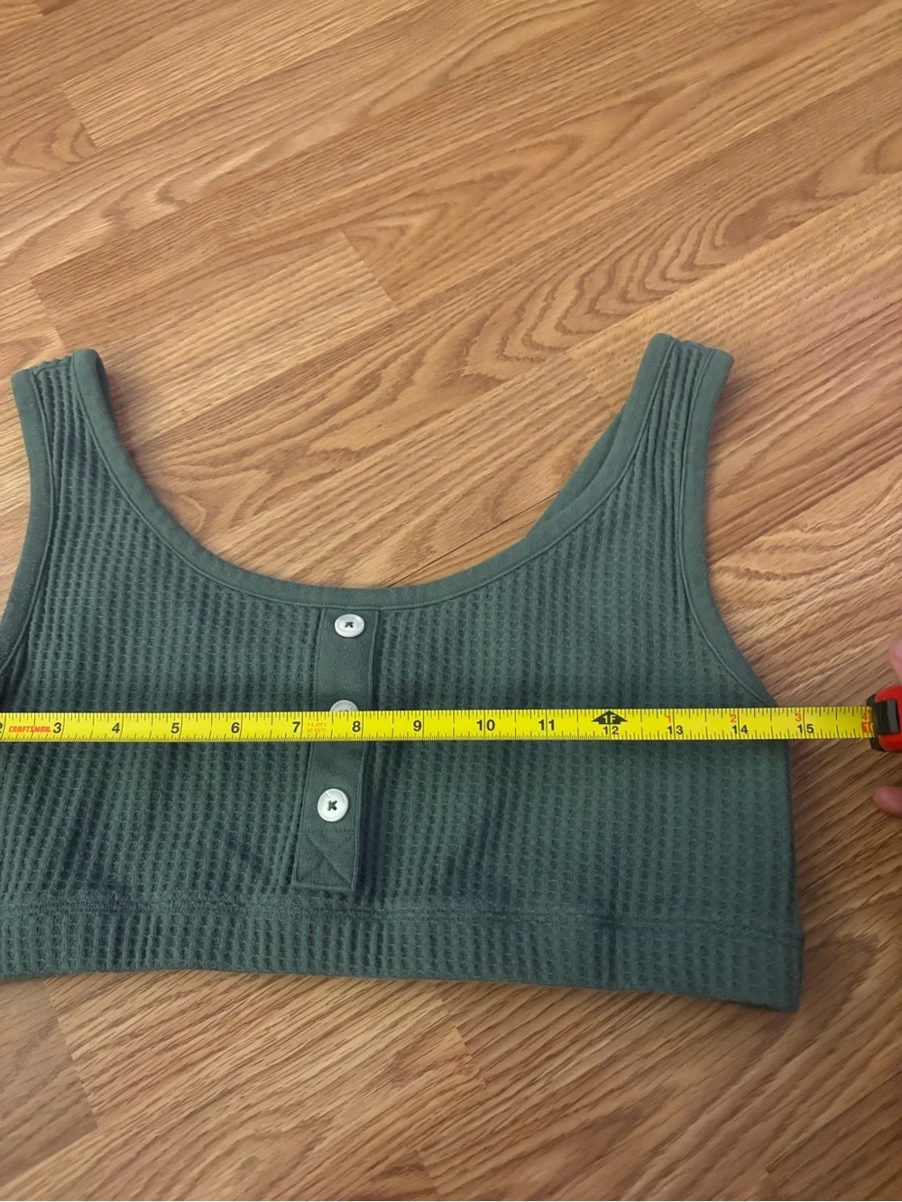 Old Navy Sage Green Waffle Knit Button Front Bralette Size Large